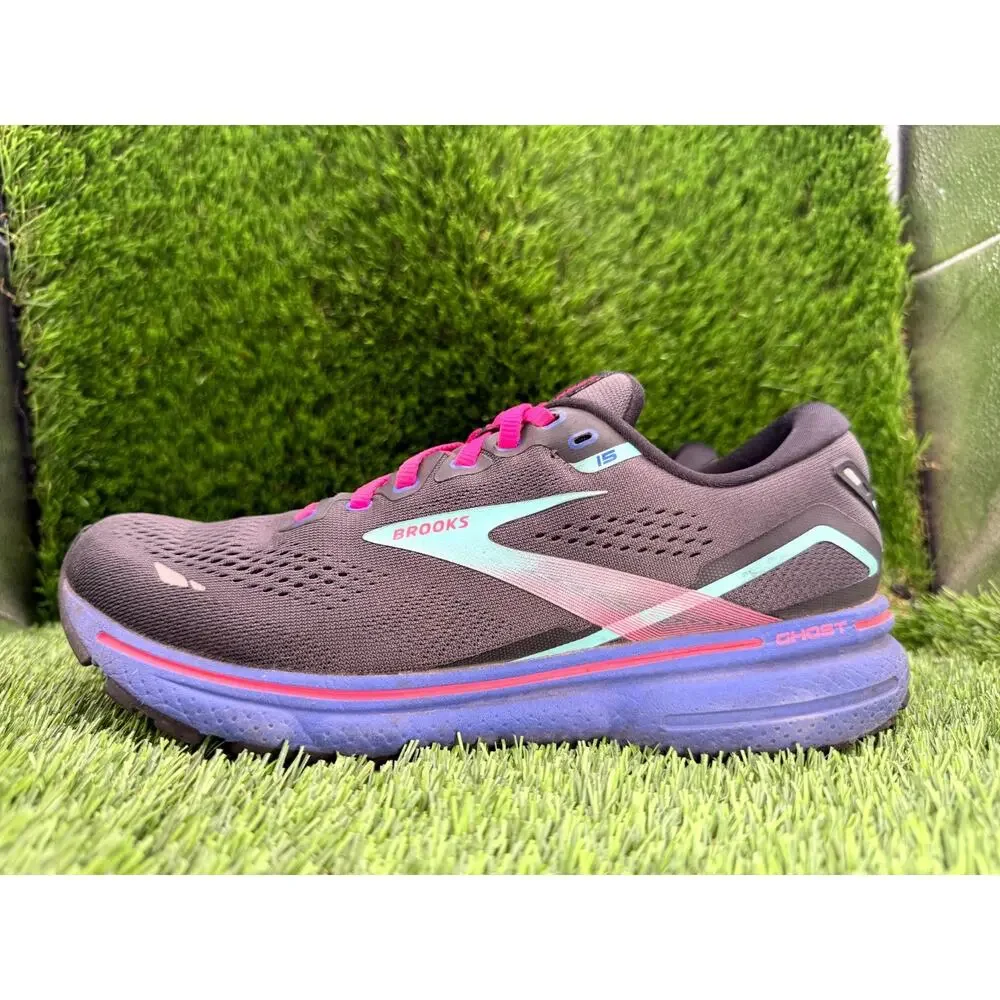 Brooks Ghost 15 1203801B079 Athletic Sneakers Women's 9B Black Mesh Road Running